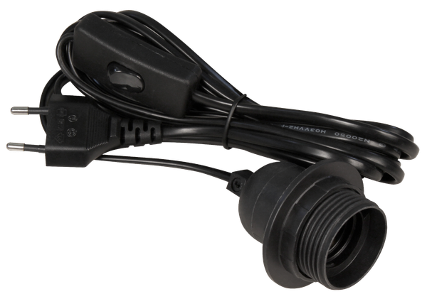 E27 Lampenfassung Mit Kabel 3,5M Schalter Stecker Stromkabel Fassung Schwarz-image