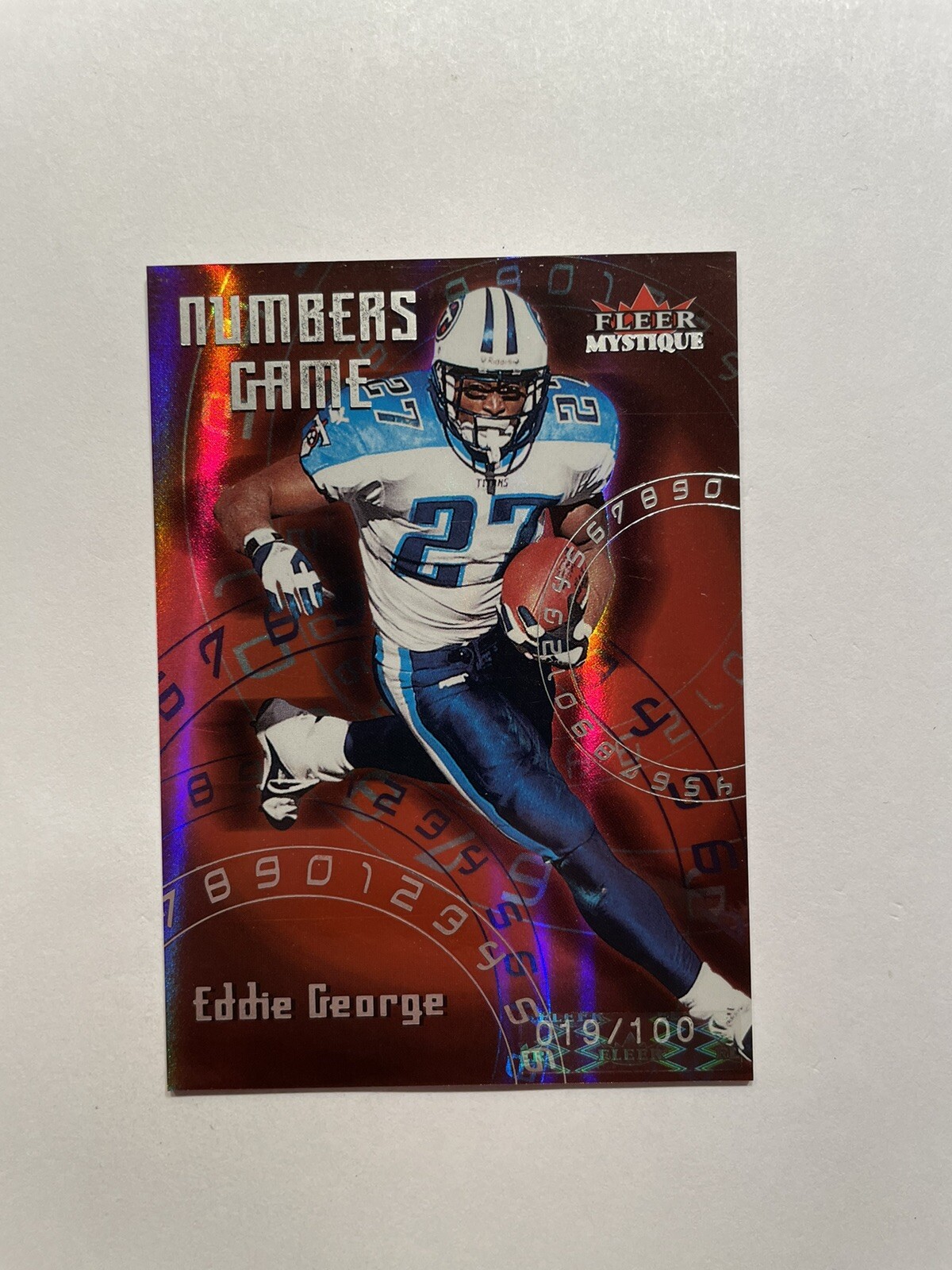 2000 Fleer Mystique EDDIE GEORGE Numbers Game Red Zone #019/100 - RARE!
