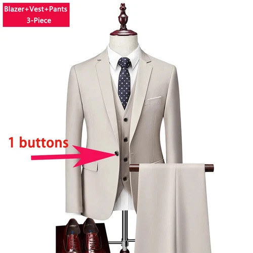 ( Sakko + Weste + Hose ) Boutique Herren Anzug 3-teiliges Set Bräutigam Brautkleid - Bild 51 von 52
