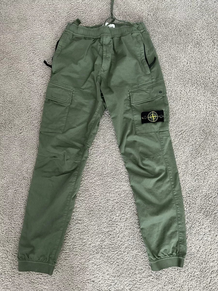 GREEN COTTON CARGO PANTS