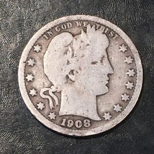 1908-D Barber Quarter - High Quality Scans #N338