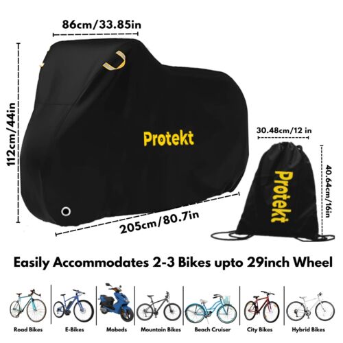 Bike Cover for 2-3 Bikes - Oxford Heavy Duty Bike Covers for Outdoor Storage | - Picture 7 of 7