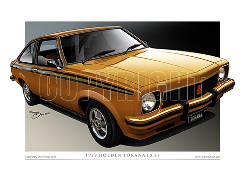 Holden Torana LX SS Car Drawing - Holden Prints ( 30 Colours ) - Picture 15 of 34