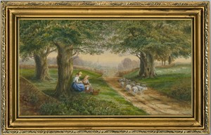Framed-Early-20th-Century-Watercolour-London-from-Richmond-Fields