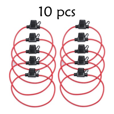 10-pack 16 pressure gauge ATC/ATO mini blade online fuse holder 100% copper wire
