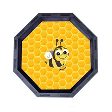 Honeybee Black Octagon Wooden Dice Tray, Rolling Tray D&D Tabletop Board Games