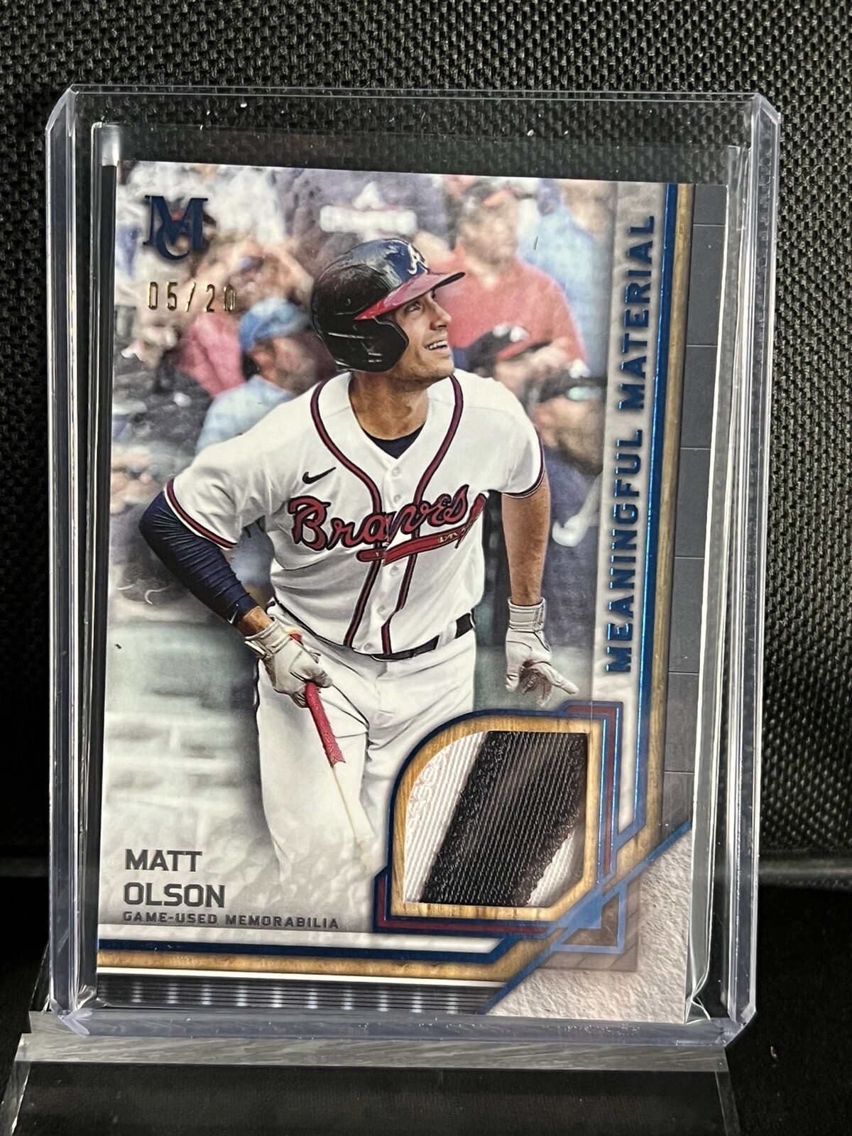 2023 Topps Museum Collection Matt Olson Meaningful Material Relics Sapphire 5/20