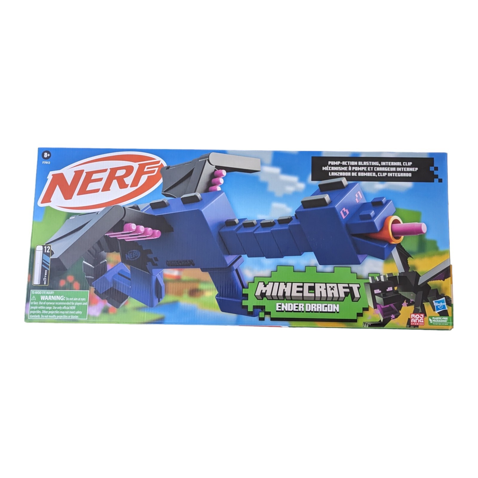 Nerf Minecraft Ender Dragon Blaster and 12 Nerf Elite Foam Darts