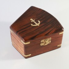 Jewellery  Box - beautifully made from Sheesham hardwood. Inlaid with brass