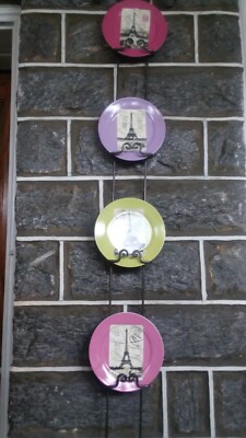 SET OF 4 ROSANNA EIFFEL TOWER 6'' SALAD DESSERT PLATES VGC PARIS FRANCE