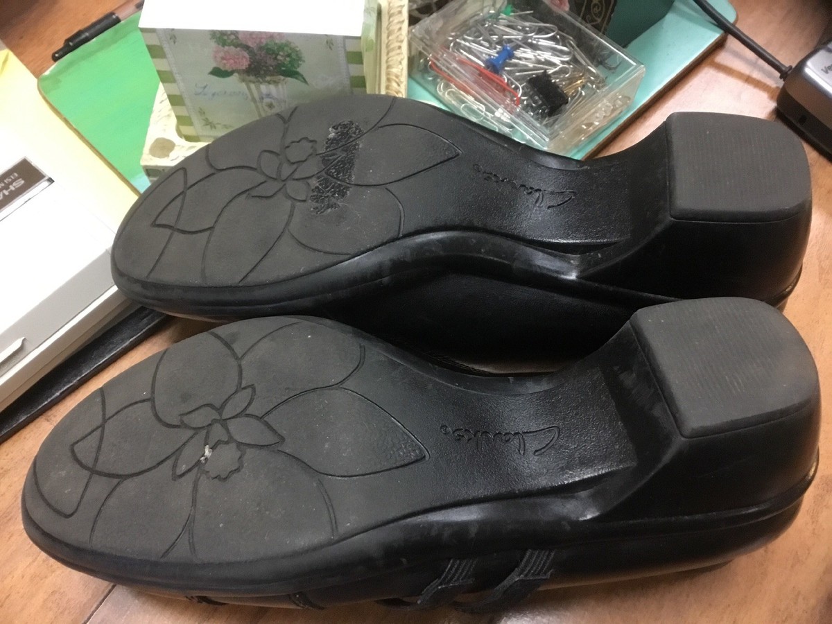 Clarks-Black Shoes-#81774-Leather-Flex Sole-Excellent Cond Clarks-Black Shoes-#81774-Leather-Flex Sole-Excellent Cond