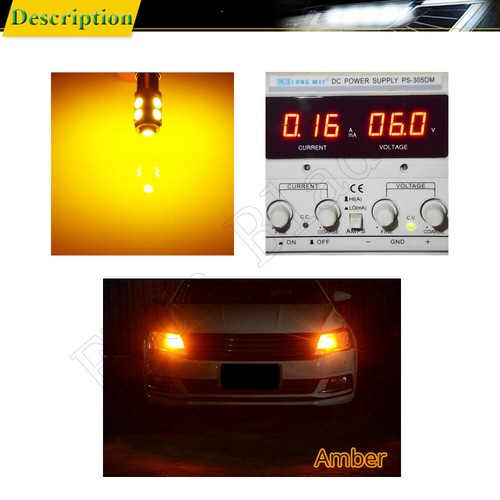 2 x 6V DC BAX9S H6W 150° LED Car Light Amber Yellow Orange Motor Bike Bulb Lamp - Picture 7 of 7