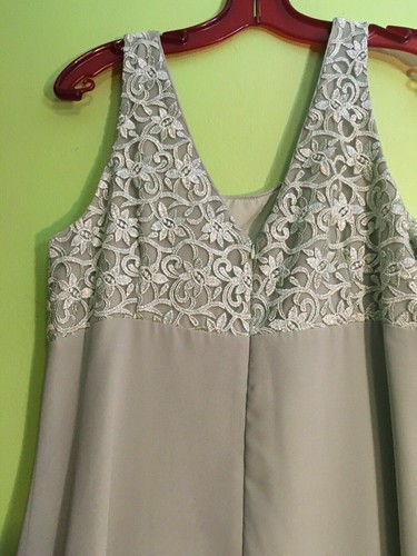 1970's Vintage (Poly USA) Beautiful Lace top Light Green Dress Size XL Maxi - Picture 4 of 5