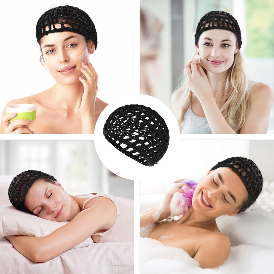 Fashion Women Crochet Night Handmade Sleeping Hair Net Mesh Cap Snood Net Hat – Buy The Best Products In The Online Store - Foto 5