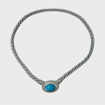 Judith Ripka Sterling Silver Turquoise Pendant with  Judith Ripka Turquoise 18K Sterling Silver 925 16 In Chain & Pendant main image 0