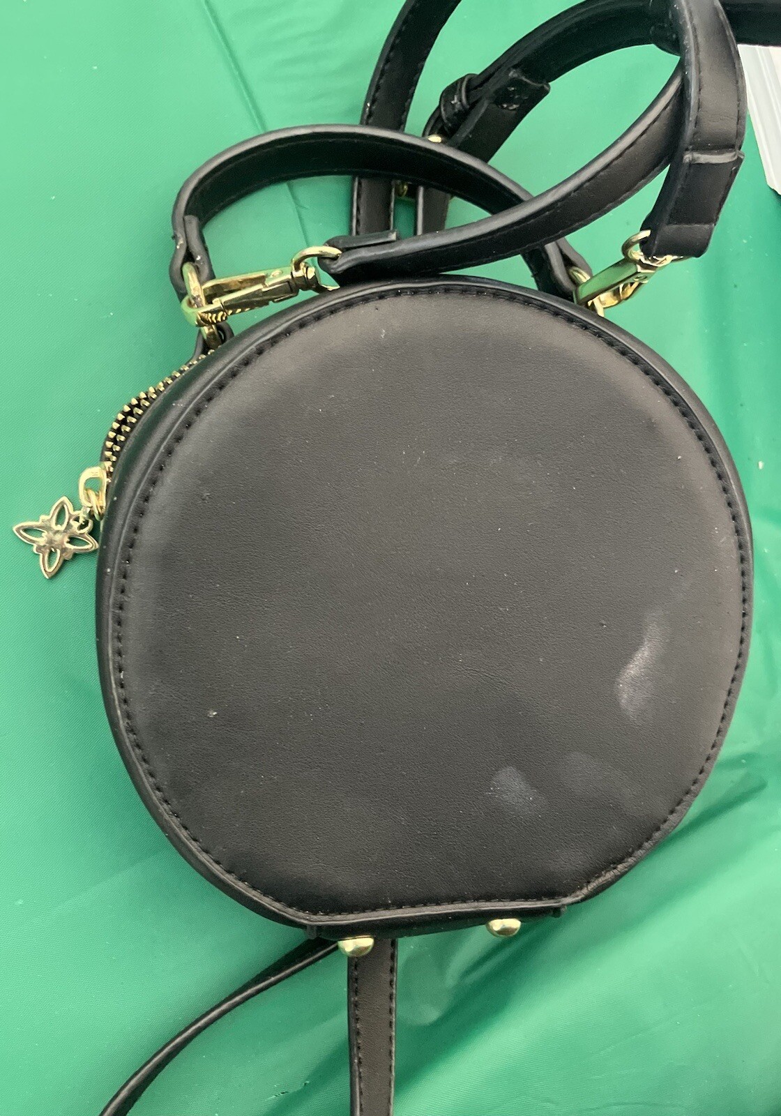 BCBGeneration Circular Black Leather Handbag Purs… - image 3