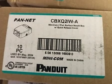 10 Mini-Com 2-Port Surface Mount Box With Quick Release Cover / Adhesive Off Wht