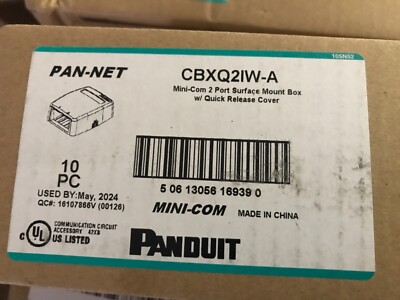 10 Mini-Com 2-Port Surface Mount Box With Quick Release Cover / Adhesive Off Wht