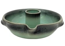 Vintage Tumbleweed Pottery Poultry Roaster Stoneware Deep Dish Aqua and Blue