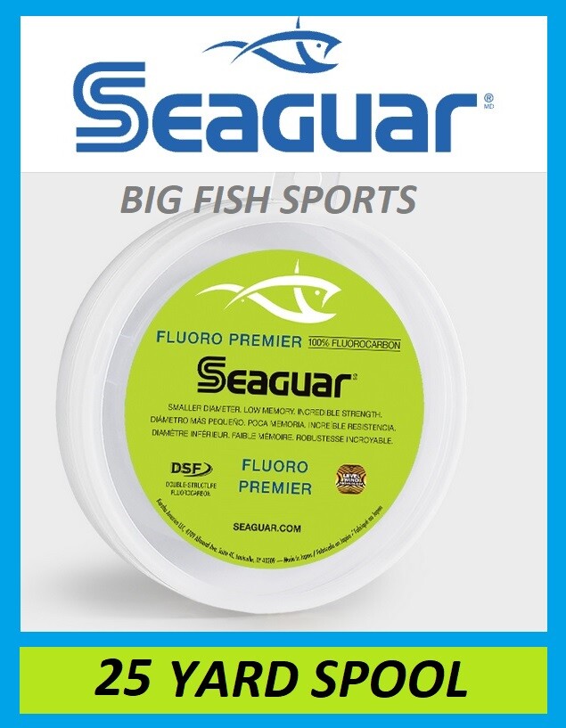 SEAGUAR FLUORO PREMIER Fluorocarbon Leader 25 YARDS PICK YOUR SIZE