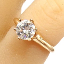 Vtg Antique Ostby & Barton Titanic Diamond Engagement 14K Gold Solitaire Ring FZ