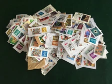 Unsorted Lot Of Used British Stamps Still On Paper collection FREE SHIPPING!!!