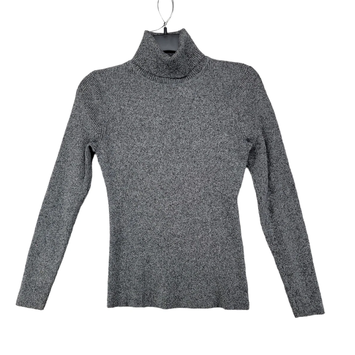 Liz Claiborne Cotton Blend Grey Slim fit Stretch Turtleneck Sweater Size S