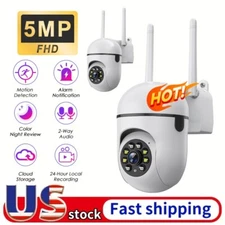 2PCS 5MP PTZ WIFI Home Security Camera Wireless Color 2-Way Audio for Baby Pet