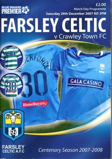 Farsley Celtic v Crawley Town 29/12/07 Football Conference