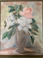 Vtg Large 1969 Original Oil Painting On Canvas by Jane Kroupa