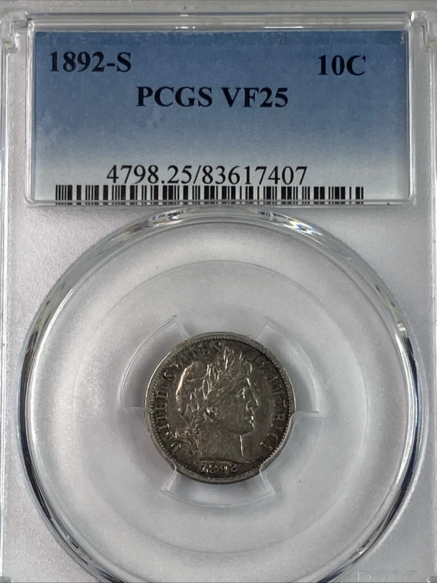 発行初年度 バーバーダイム 1892-S 銀貨 アメリカ　外国 古銭 発行初年度 バーバーダイム 1892-S 銀貨 アメリカ 外国 古銭 発行初