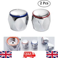 2pcs Hot & Cold Tap Top Head Faucet Cover Chrome Plated Replacement Set Kitchen