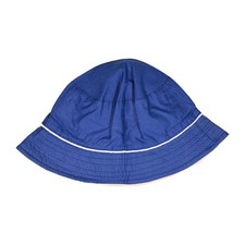 Vintage 1980s 1990s Blue Bucket Hat with White Band