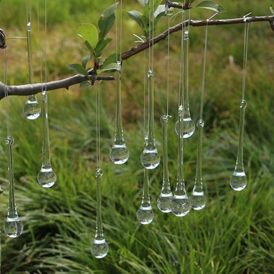DAHI 12pcs 4'' Christmas Glass Teardrop Ornaments - Chandelier Clear Crystal Glas