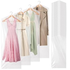 Pack Clear Plastic Garment Bag, Extra Long Dry Cleaning Bag, Dry 71 Inch 100