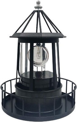 LED Solar Powered Lighthouse, 360 Degree Rotating Lighthouse Lamp, IP65 Waterpro