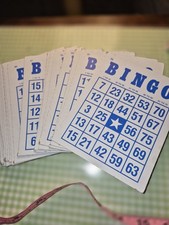 Lot of 34 Vintage Capitol BINGO Cardboard Heavy Stock Cards - Reusable - Blue