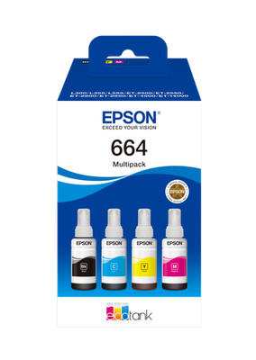 Epson 664 EcoTank-Multipack mit vier Farben - Echte -Tintenflaschen