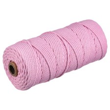 Cotton Rope Twine String Twisted Braided Cord, Dark Pink 100m/109 Yard