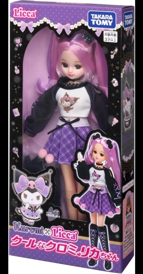 Muñeca Colaboración Licca-chan Kuromi 2025 Takara Tomy Sanrio Limited Japón NUEVA Foto 2 de 4