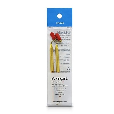 KINGART Fine Line Painting Pen 2 Sizes Metal Multicolor 5 mm Set of Functional