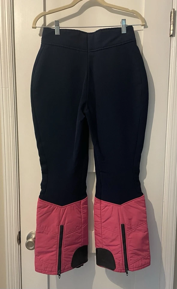 Pantalones de nieve vintage Roffe Ski Race azul marino rosa retro para niñas sin etiqueta de talla ¡EXCELENTE ESTADO USADOS! Foto 2 de 4