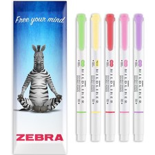 Zebra Mildliner Creative Marker Highlighter 1 Count Pack of 5 , Assorted