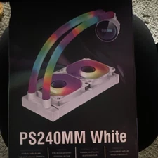 SAMA PS240MM White Liquid CPU Cooler 240mm Radiator ARGB Fans Intel AMD