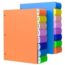 96Pcs/12 Set 8 Tab Dividers for 3 Ring Binder, Colorful 3 Ring Binder Divider...