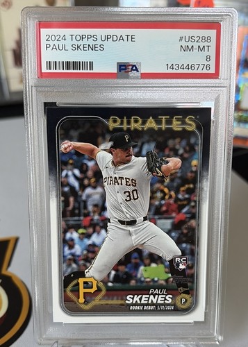 2024 Topps Update Series - Rookie Debut Paul Skenes #US288 (RC) Pirates PSA 8