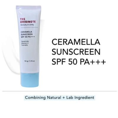 The Originote Ceramella Sunscreen Cream SPF50 PA+++ 3D Ceramide + Vitamin C 50g