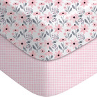 Pack and Play Sheets Girl 2 Pack, 38X26 Mini Crib Sheets Fitted for Baby Compati
