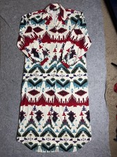 Vintage Woolrich Shirt Dress Mens Medium Made in USA Southwestern Aztec 90s