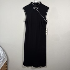 New! Evan-Picone Little Black Dress A-Line Midi Sleeveless Bold Beginnings 12P